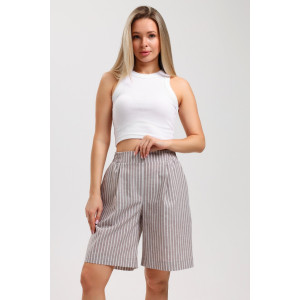 Шорты женские "Летний день-3" плательная ткань (последний размер) бежевый 46,48,52