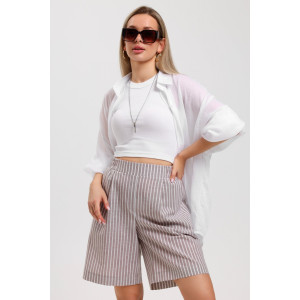 Шорты женские "Летний день-3" плательная ткань (последний размер) бежевый 46,48,52