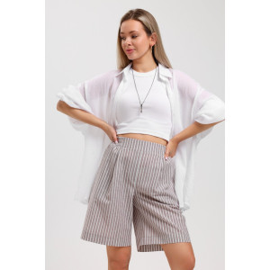 Шорты женские "Летний день-3" плательная ткань (последний размер) бежевый 46,48,52