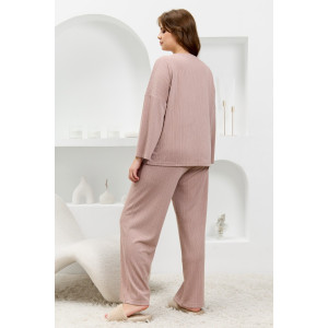 Костюм двойка женский "Материя-1" фактурный трикотаж (последний размер) какао 54