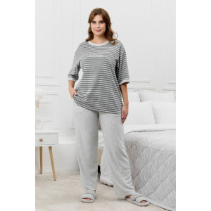 Костюм двойка женский "Краски" махра (последний размер) серый 54,56,58