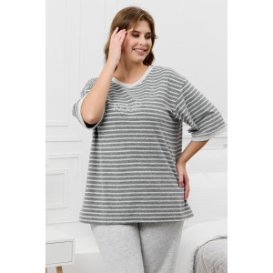 Костюм двойка женский "Краски" махра (последний размер) серый 54,56,58