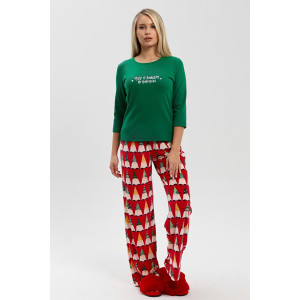 Костюм двойка женский "Сноу-2" кашкорсе-велюр стрейч (последний размер) зеленый 46