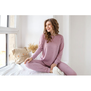 Костюм двойка женский "Снежок" кашемир софт (последний размер) сухая роза 52