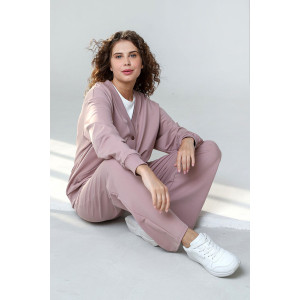 Костюм двойка женский "Сиена" футер 2-х нитка с лайкрой (последний размер) какао 46