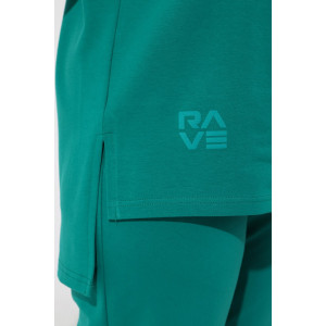 Костюм двойка женский "Рейв-4У" футер 2-х нитка с лайкрой (последний размер) зелёный 50