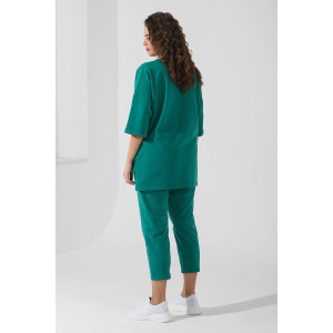 Костюм двойка женский "Рейв-4У" футер 2-х нитка с лайкрой (последний размер) зелёный 50