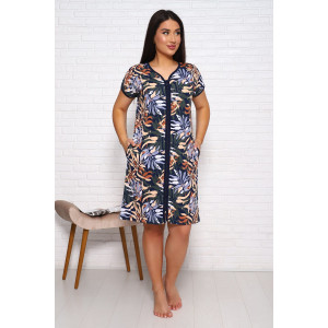 Халат женский "Ажур" кулирка (последний размер) листья 56,58