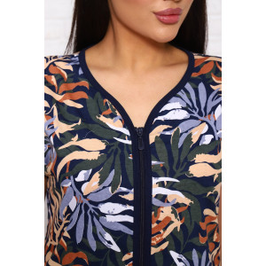 Халат женский "Ажур" кулирка (последний размер) листья 56,58