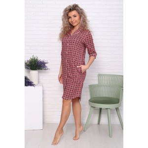 Халат женский "Вивьен" кулирка (последний размер) клетка 44,52