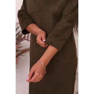 Платье женское "Магия" замша (последний размер) хаки 52