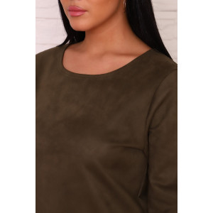 Платье женское "Магия" замша (последний размер) хаки 52