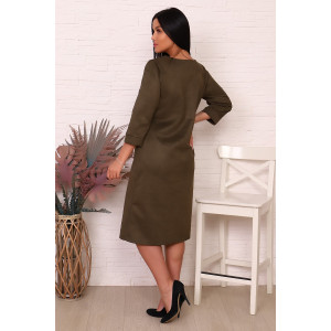 Платье женское "Магия" замша (последний размер) хаки 52