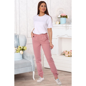 Брюки женские "Вилена" футер с лайкрой (последний размер) пудра 46