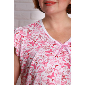 Сорочка женская "Фаина плюс" кулирка (последний размер) бабочки 70