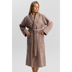 Халат женский "Комфорт-3" махра (последний размер) серо-бежевый 52,54