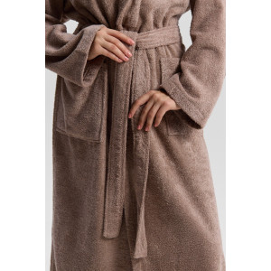 Халат женский "Комфорт-3" махра (последний размер) серо-бежевый 52,54