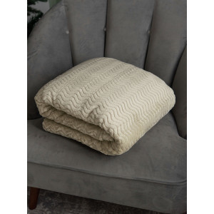 Плед велсофт "Океан" беж (последний размер) 180х200