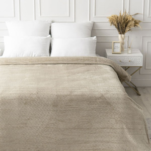 Плед велсофт "Океан" беж (последний размер) 180х200