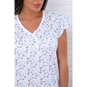 Сорочка женская "Фаина" кулирка (последний размер) голубой 48