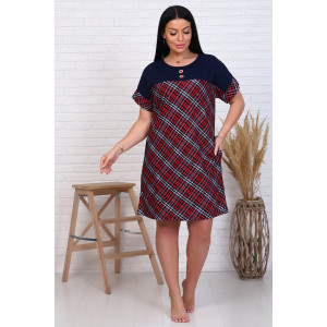 Туника женская "Роксана" кулирка (последний размер) клетка 50,54