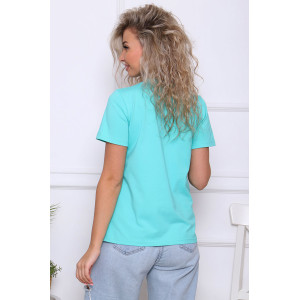 Футболка женская "Элиза" кулирка с лайкрой (последний размер) ментол 46,52,58,62