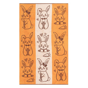Полотенце махровое "Cute Bunny" оранжевый (последний размер) 100х150
