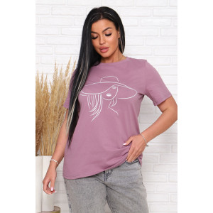 Футболка женская "Миледи" кулирка (последний размер) лиловый 70