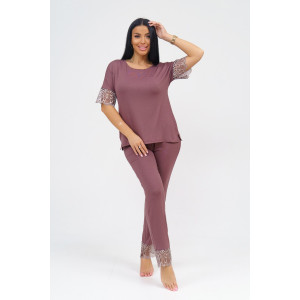 Костюм двойка женский "Стефания" вискоза (последний размер) шоколад 54,60