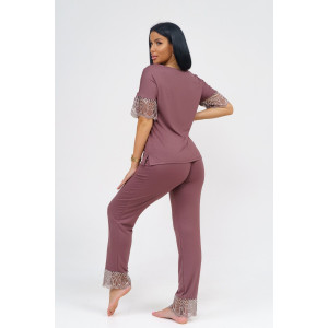 Костюм двойка женский "Стефания" вискоза (последний размер) шоколад 54,60