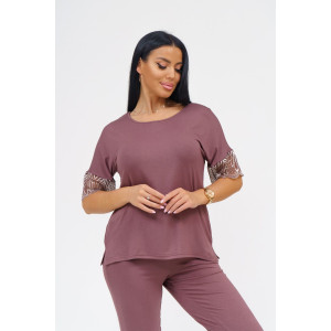 Костюм двойка женский "Стефания" вискоза (последний размер) шоколад 54,60