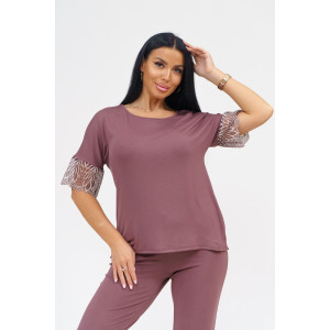 Костюм двойка женский "Стефания" вискоза (последний размер) шоколад 54,60