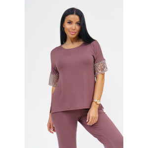 Костюм двойка женский "Стефания" вискоза (последний размер) шоколад 54,60