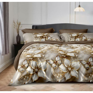 Постельное белье поплин стандарт на резинке П-3304