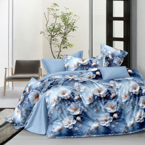 Постельное белье поплин стандарт на резинке П-3303