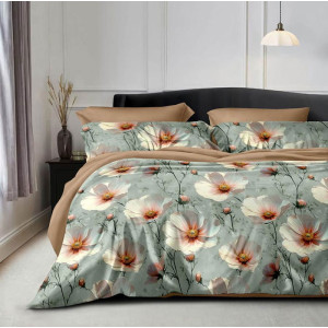 Постельное белье поплин стандарт на резинке П-3300