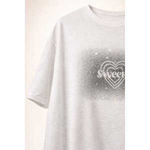 Футболка женская №6457 "Crystal Heart" хлопок стрейч (р-ры: 64-76) белый