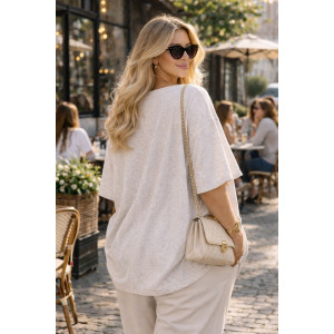 Футболка женская №6457 "Crystal Heart" хлопок стрейч (р-ры: 64-76) белый