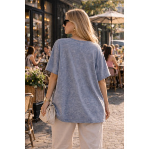 Футболка женская №6457 "Crystal Heart" хлопок стрейч (р-ры: 64-76) голубой