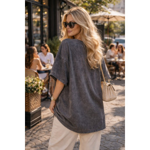 Футболка женская №6457 "Crystal Heart" хлопок стрейч (р-ры: 64-76) серый