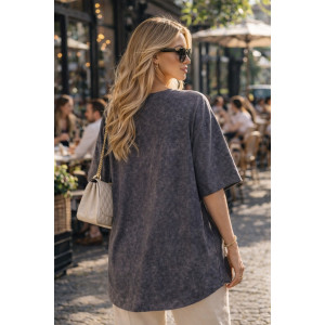 Футболка женская №6457 "Crystal Heart" хлопок стрейч (р-ры: 64-76) синий