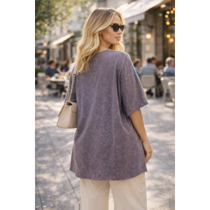 Футболка женская №6457 "Crystal Heart" хлопок стрейч (р-ры: 64-76) сиреневый