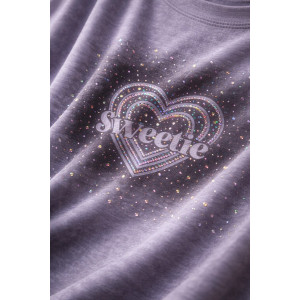 Футболка женская №6457 "Crystal Heart" хлопок стрейч (р-ры: 64-76) сиреневый