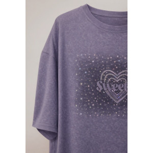 Футболка женская №6457 "Crystal Heart" хлопок стрейч (р-ры: 64-76) сиреневый