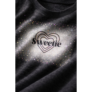 Футболка женская №6457 "Crystal Heart" хлопок стрейч (р-ры: 64-76) черный