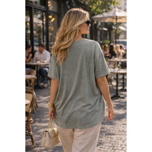 Футболка женская №6457 "Crystal Heart" хлопок стрейч (р-ры: 64-76) светло-бирюзовый