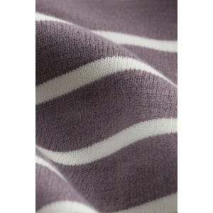 Джемпер женский №0623 вязаный трикотаж (р-ры: 42-50) молочный-бежевая полоса