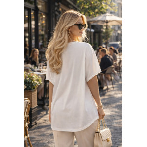 Футболка женская F8003 "Crystal Flow Luxe" хлопок стрейч (р-ры: 58-68) белый