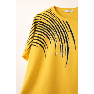 Футболка женская F8003 "Crystal Flow Luxe" хлопок стрейч (р-ры: 58-68) горчичный