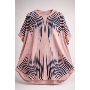 Футболка женская F8003 "Crystal Flow Luxe" хлопок стрейч (р-ры: 58-68) розовый